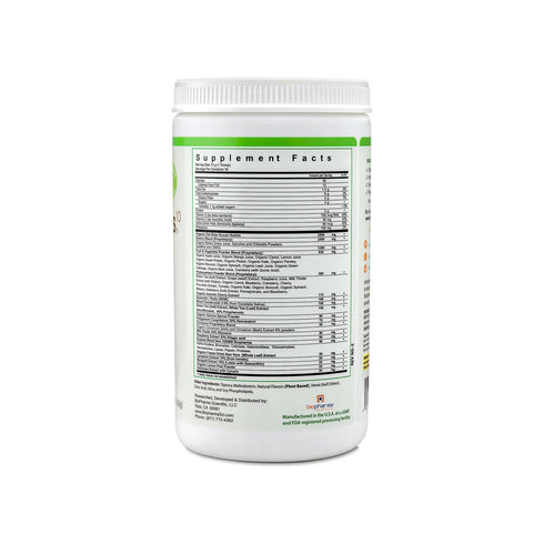 Image of NanoGreens (Green Apple) Powder supplement facts